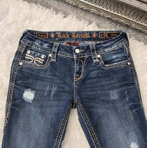 Rock Revival Sukara Stretch Cropped Jeans. Size 27. Good Preowned condition. - Picture 4 of 14